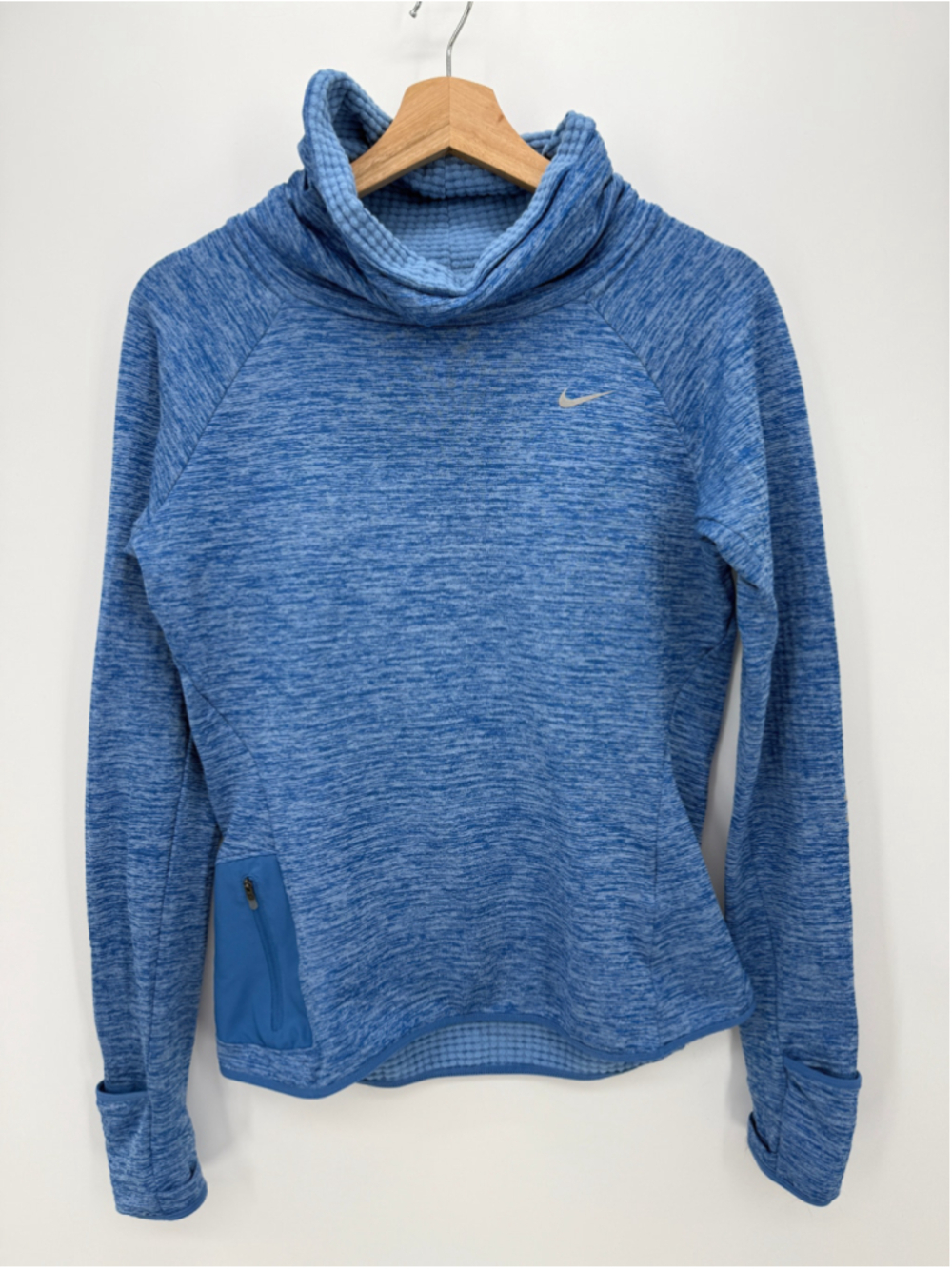 Nike Therma Sphere Element Blue Dri-Fit Cowl Neck Sweatshirt women size S
